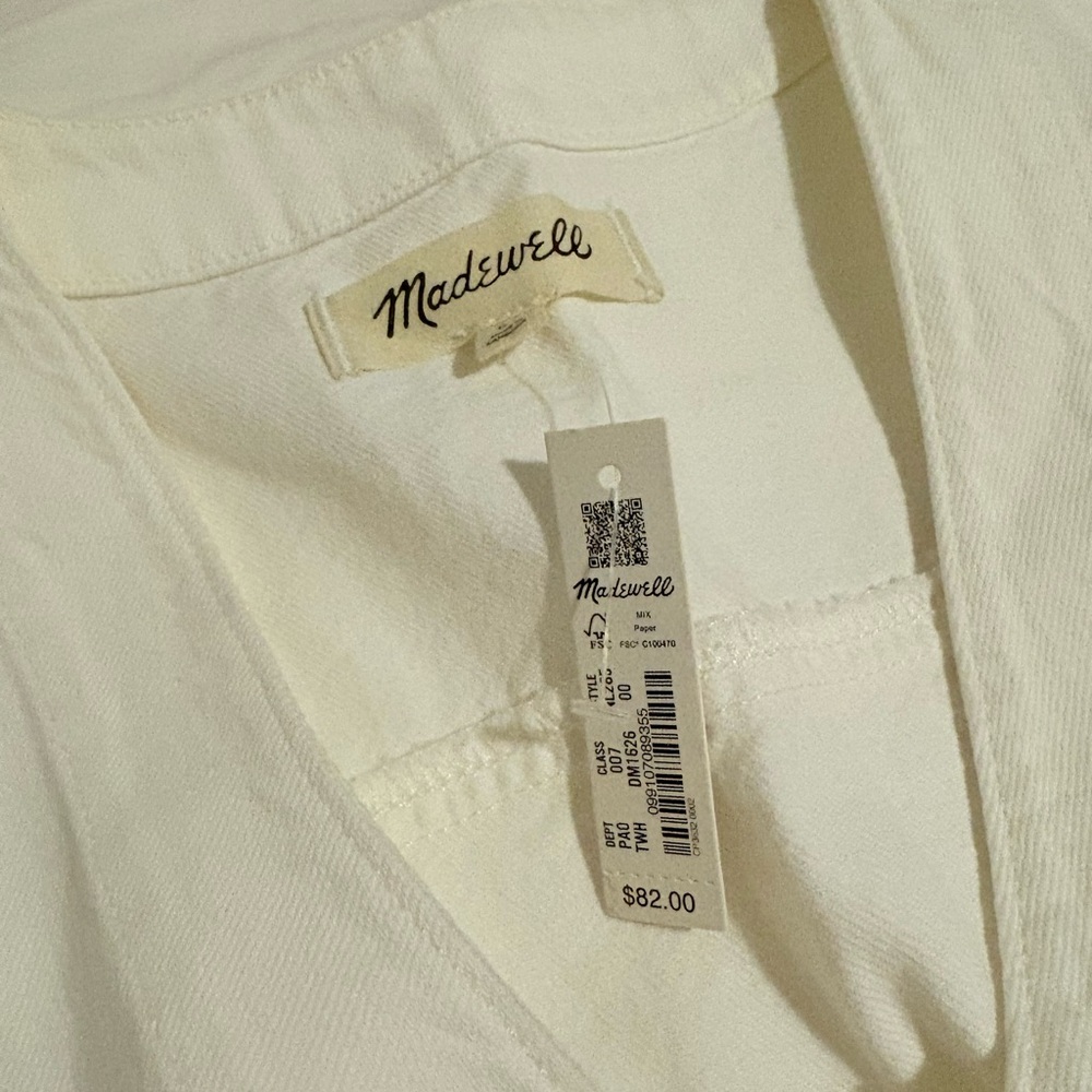 SOLD Madewell White Cropped Button-Down Shirt - Picture 6 of 6